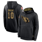 A.Cardinals #10 Josh Sweat Player Black Salute to Service Sideline Performance Pullover Hoodies Home Game CBdoa Stitched Jerseys