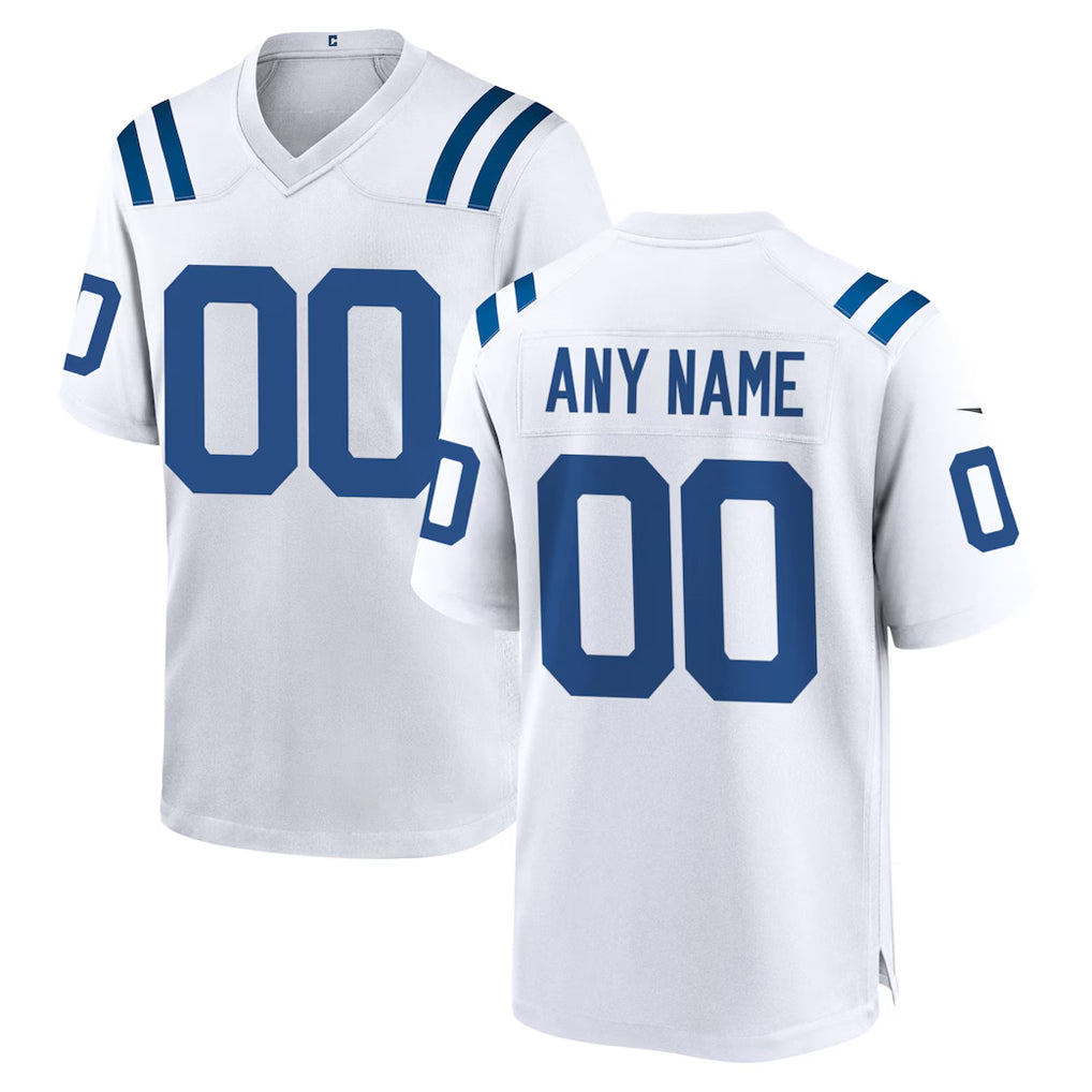 Custom IN.Colts White Home Game Any Name & Numbers CBdoa Stitched Jerseys