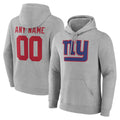 Custom NY.Giants Gray Pullover Hoodies Limited Game Any Name & Numbers CBdoa Stitched Jerseys