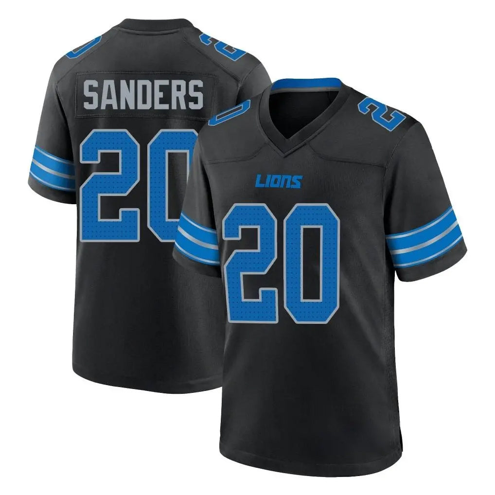 D.Lions #20 Barry Sanders Player Black Alternate Home Game CBdoa Stitched Jerseys