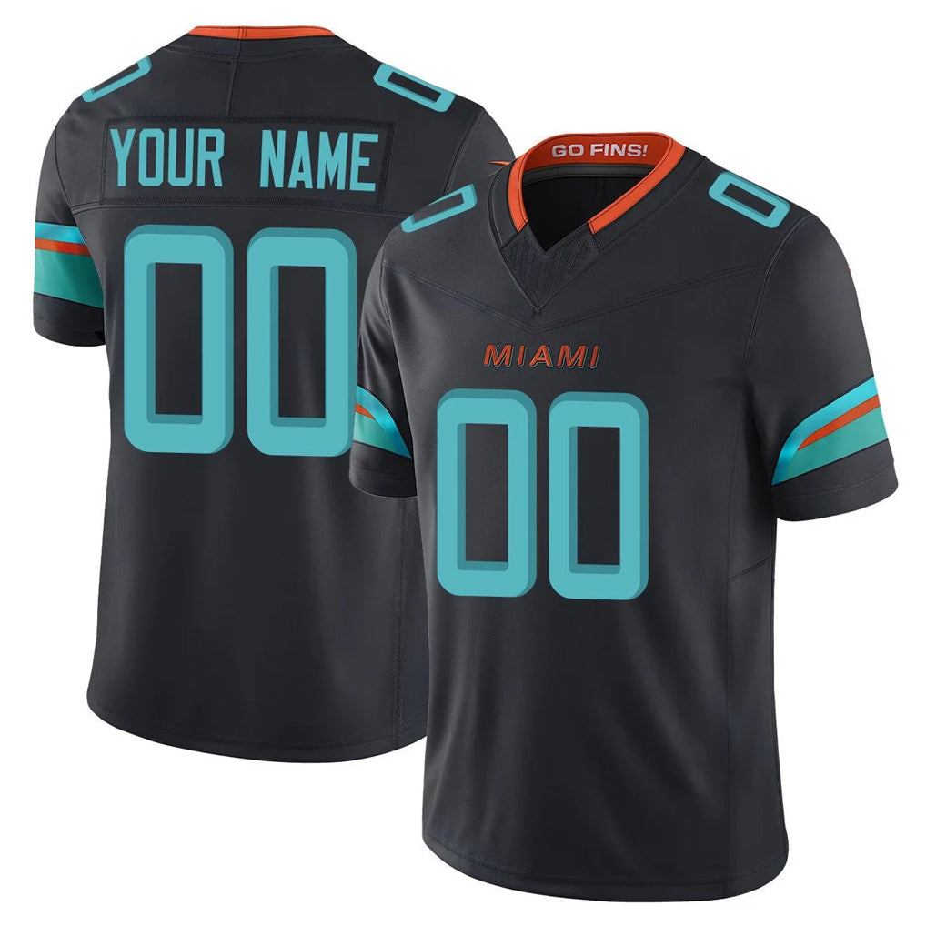 Custom M.Dolphins Black Limited Pitch Rivalries Collection Home Game Any Name & Numbers CBdoa Stitched Jerseys