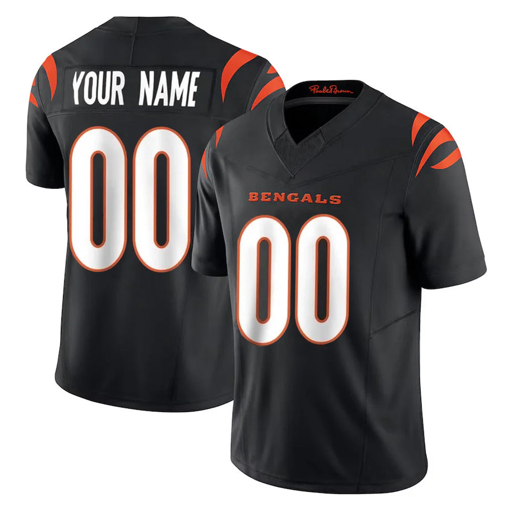 Custom C.Bengals Black Vapor F.U.S.E. Limited Home Game Any Name & Numbers CBdoa Stitched Jerseys