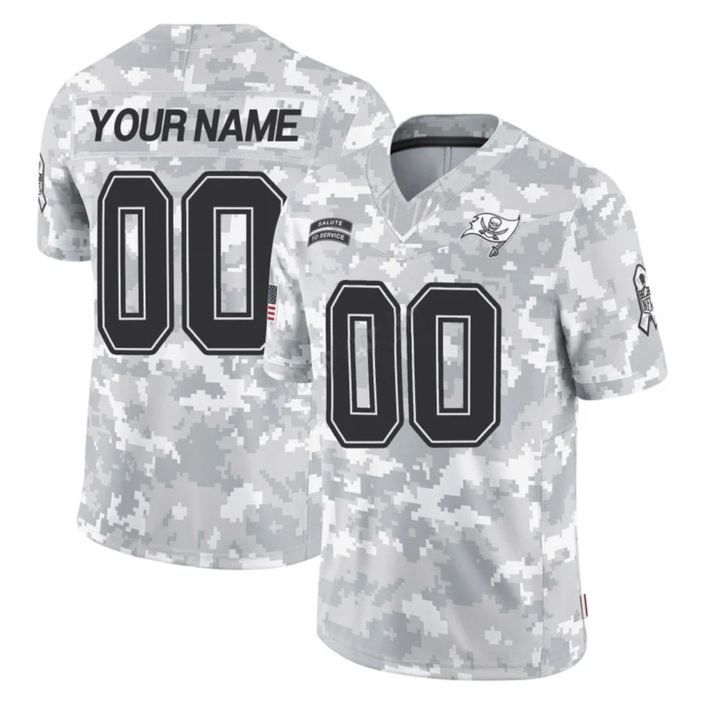 Custom TB.Buccaneers Arctic Camo Limited Salute To Service Home Game Any Name & Numbers CBdoa Stitched Jerseys