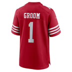 CBdoa SF.49ers #1 Groom Scarlet Game Jersey