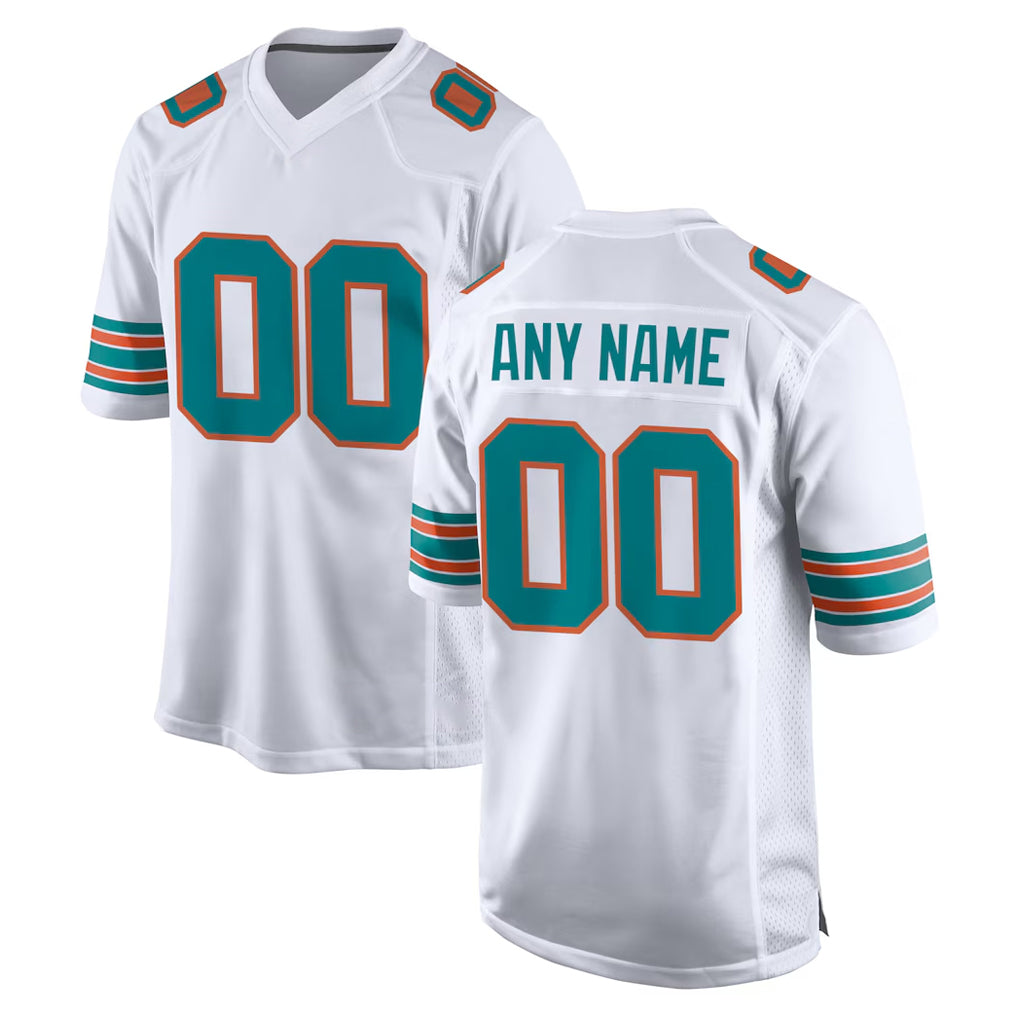 Custom M.Dolphins White Limited Home Game Any Name & Numbers CBdoa Stitched Jerseys