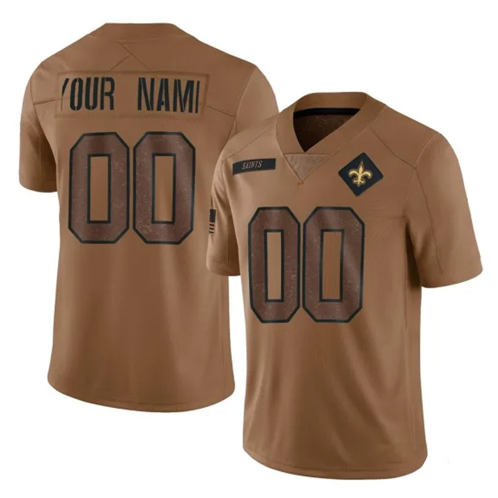 Custom NO.Saints Brown Salute To Service Limited Any Name & Numbers CBdoa Stitched Jerseys