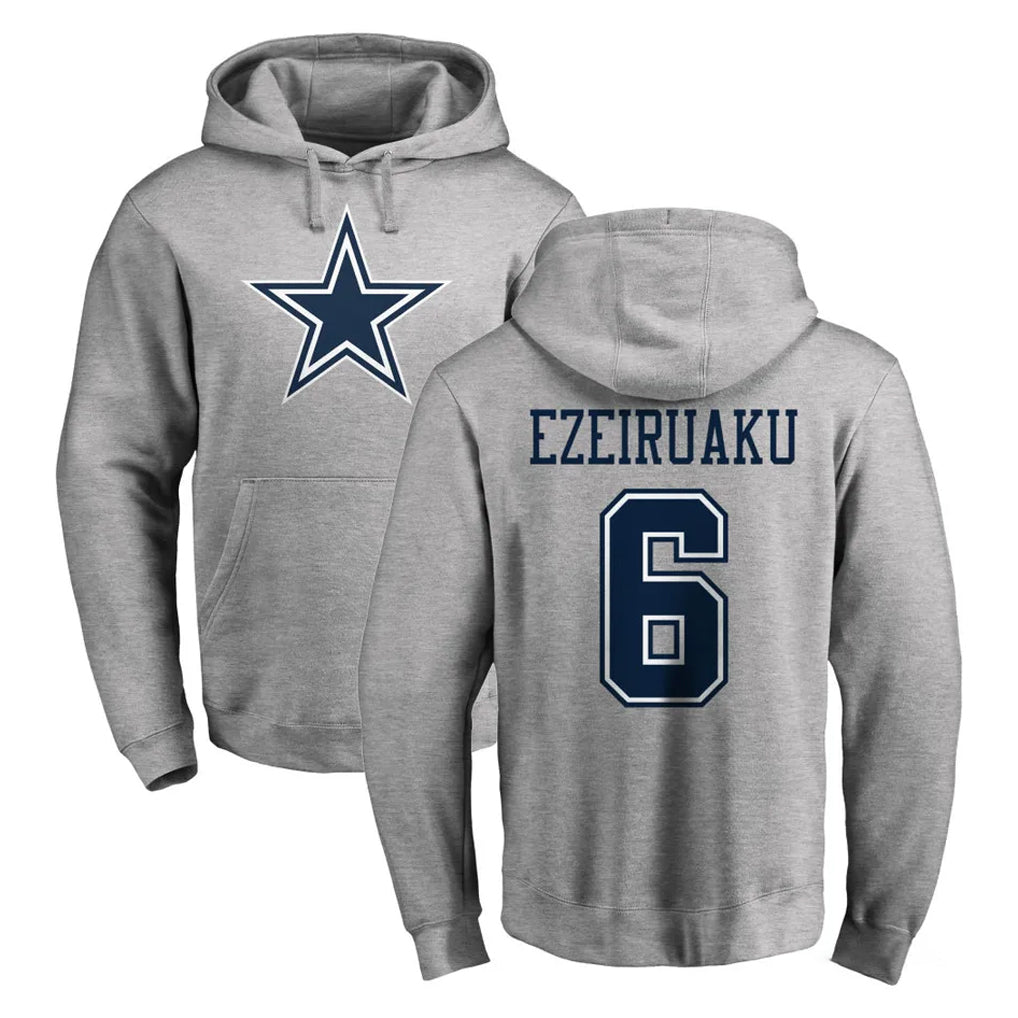 D.Cowboys #6 Donovan Ezeiruaku Player Gray LOGO Pullover Hoodie Limited CBdoa Stitched Jerseys
