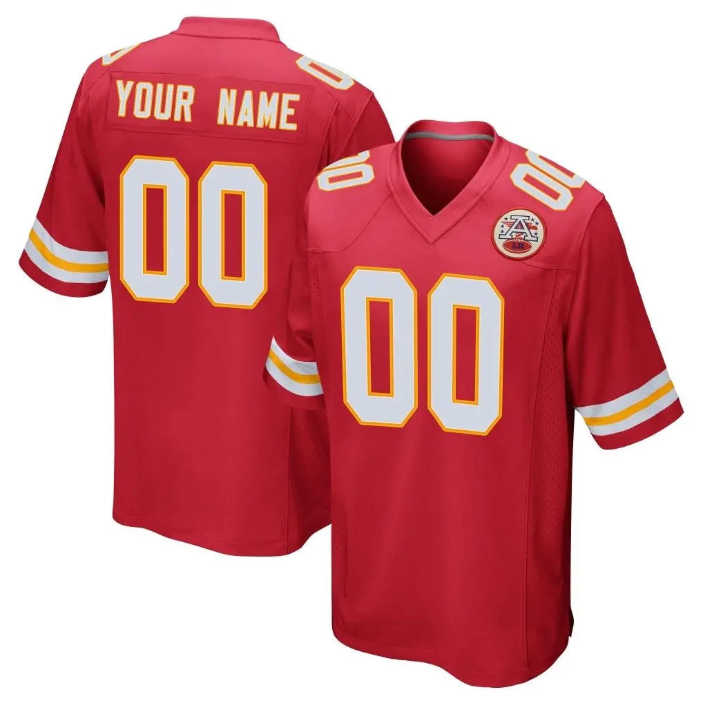 Custom KC.Chiefs Red Home Game Any Name & Numbers CBdoa Stitched Jerseys