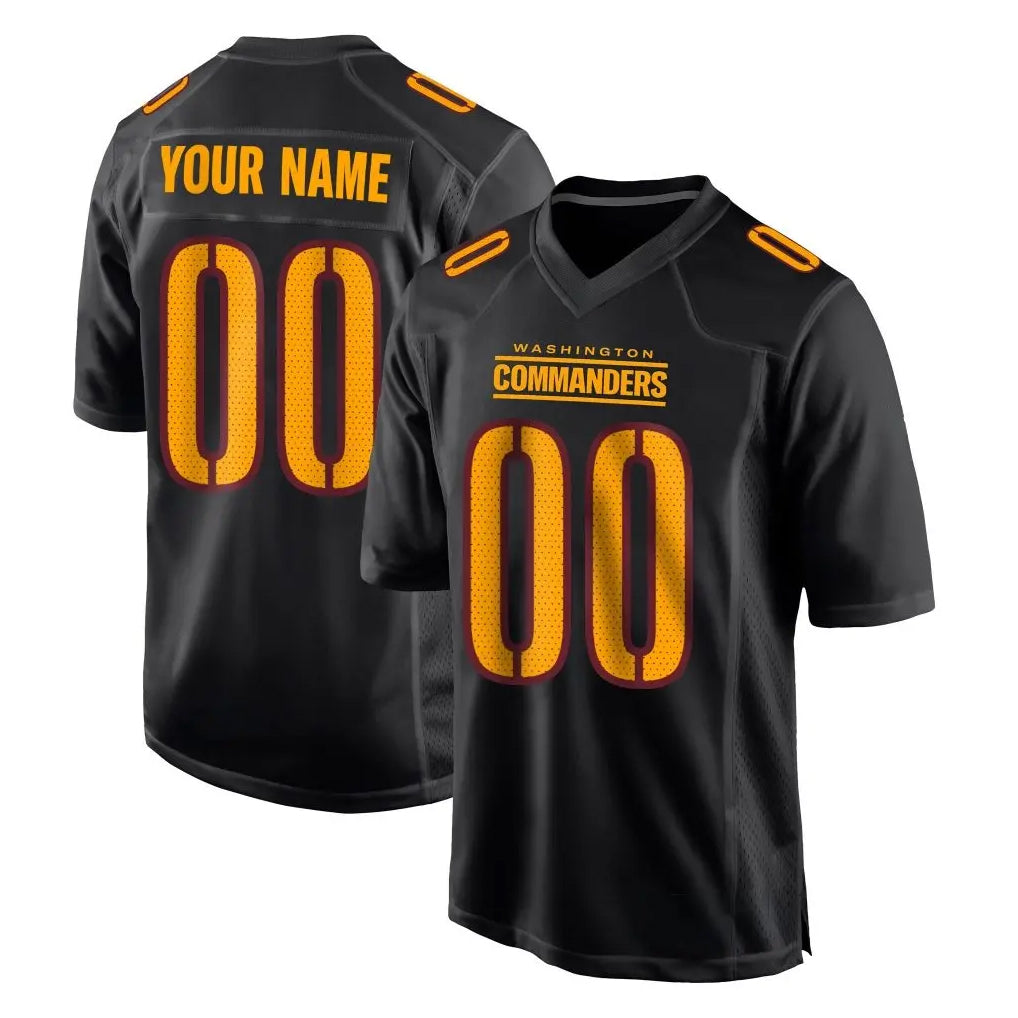 Custom W.Commanders Black Carbon Fashion Home Game Any Name & Numbers CBdoa Stitched Jerseys