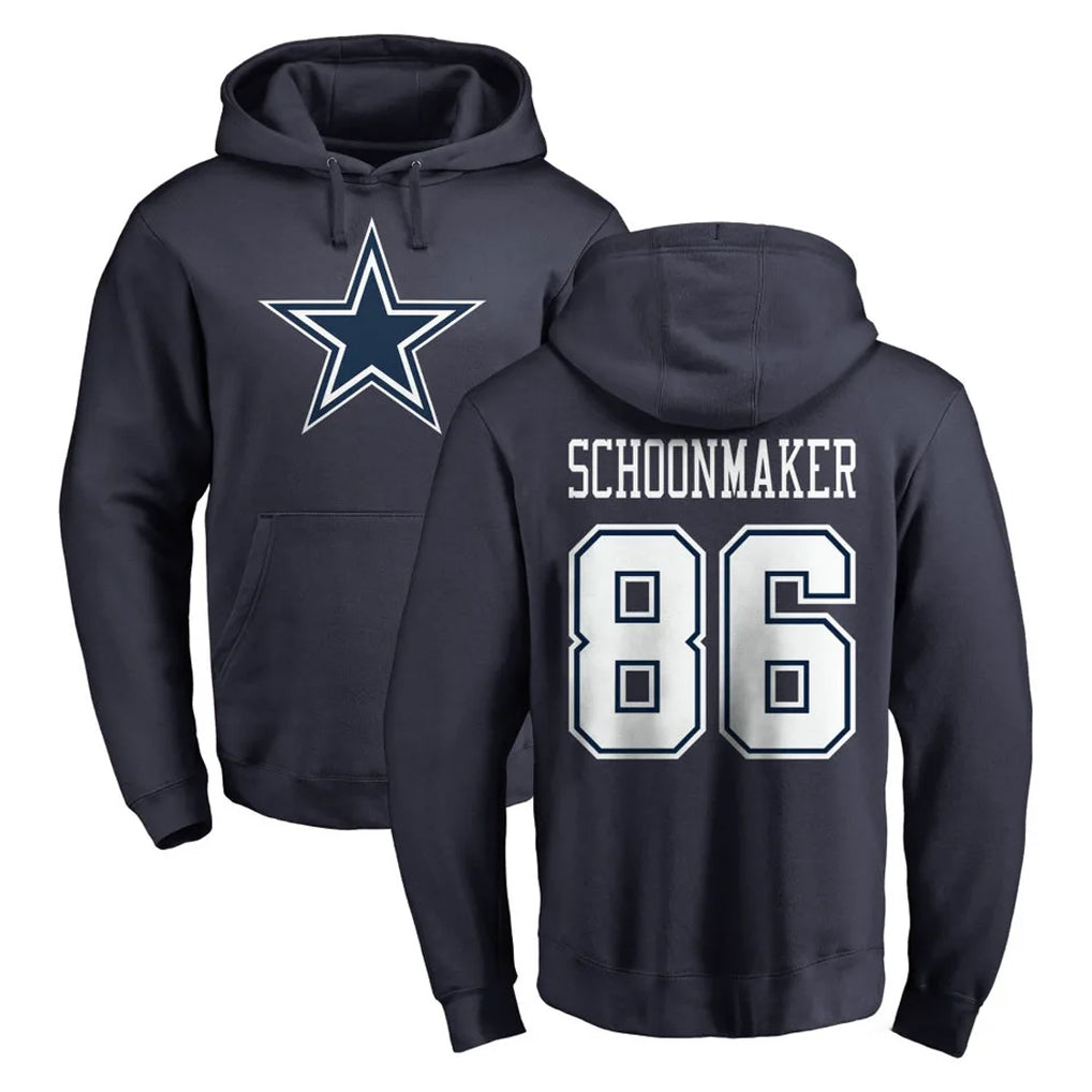 D.Cowboys #86 Luke Schoonmaker Player Navy Pullover Hoodies Limited CBdoa Stitched Jerseys