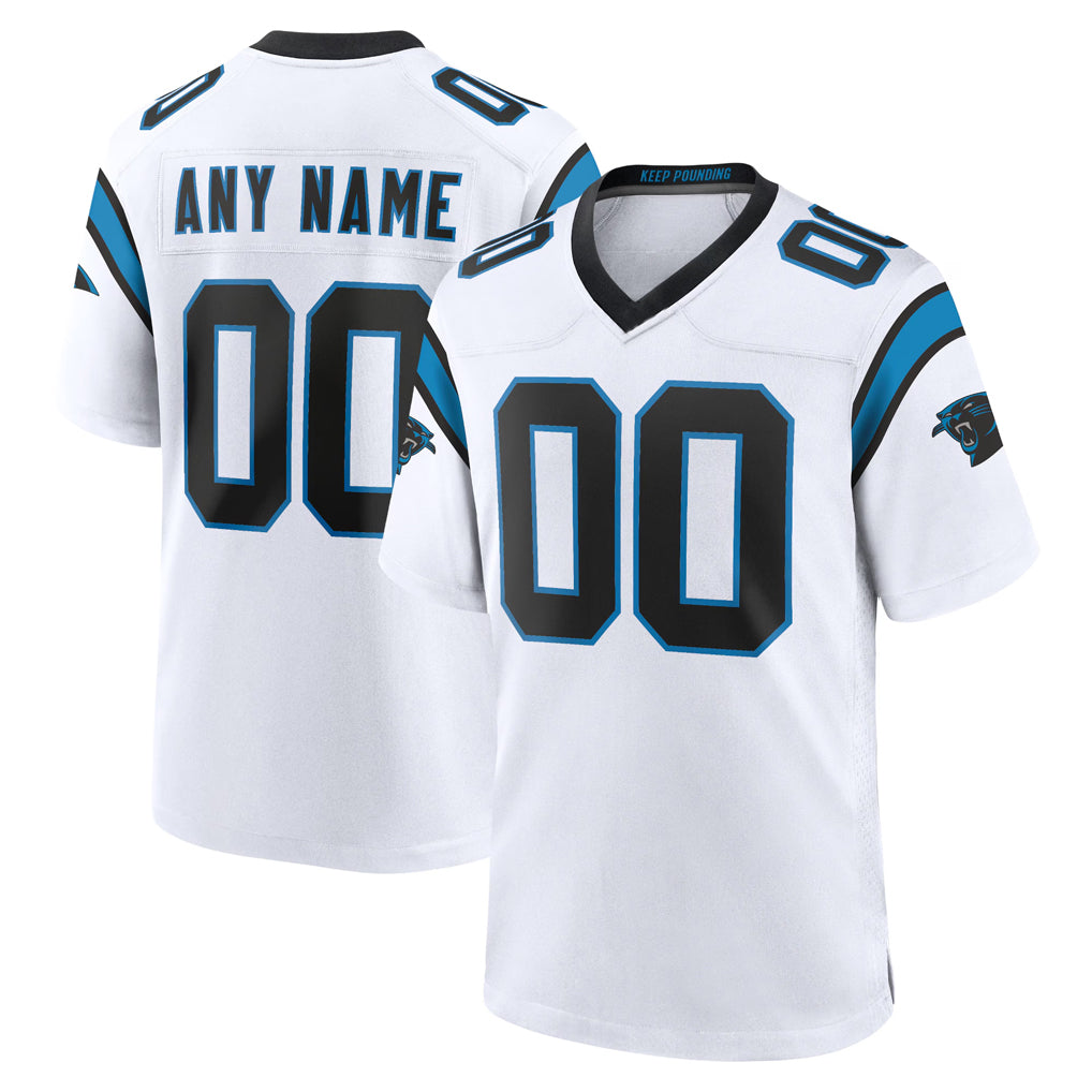 Custom C.Panthers White Home Game Any Name & Numbers CBdoa Stitched Jerseys