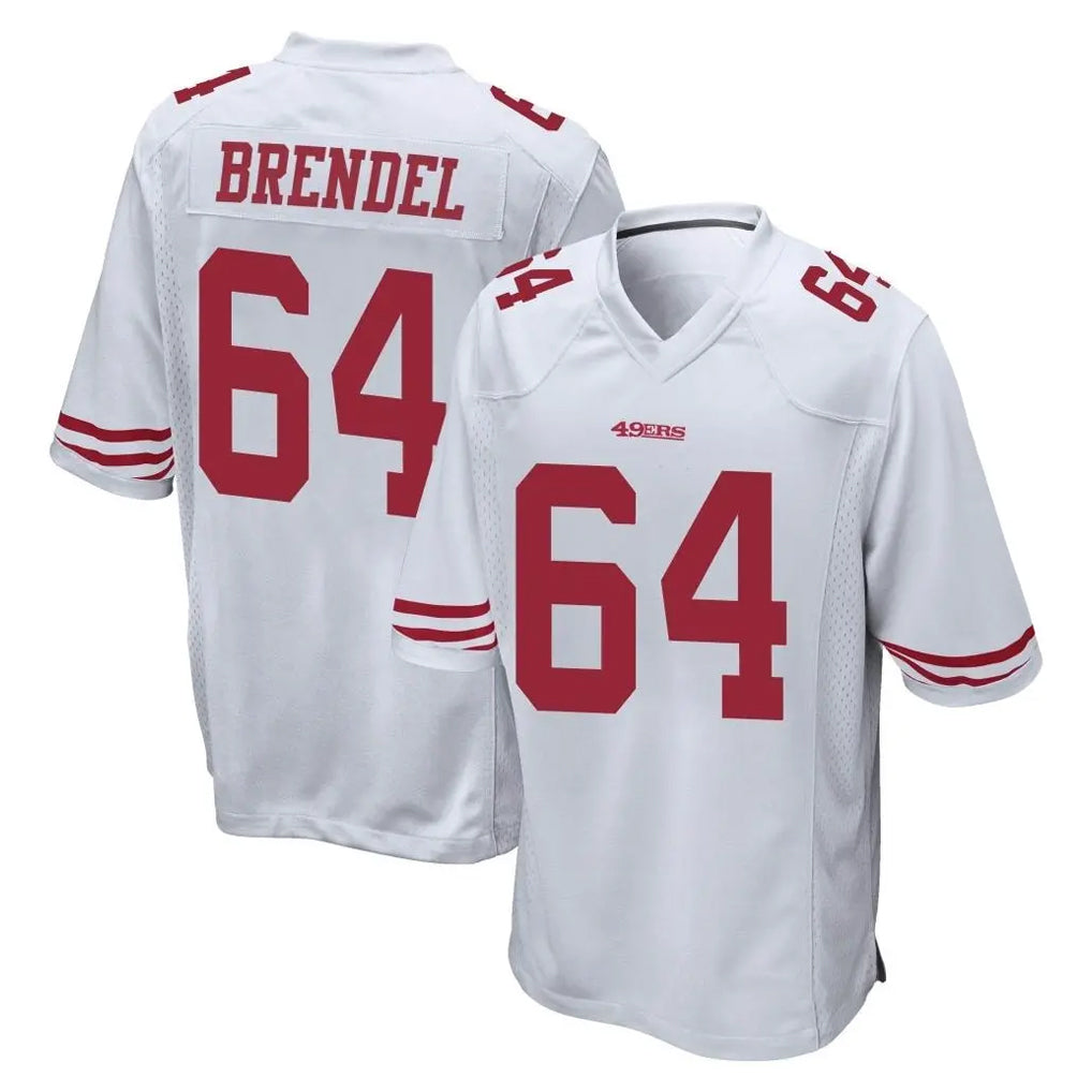 SF.49ers #64 Jake Brendel Player White Home Game CBdoa Stitched Jerseys