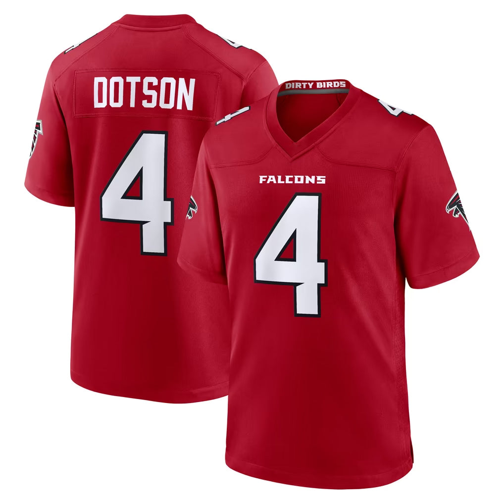 A.Falcons #4 Jahan Dotson Player Red Team Color Home Game CBdoa Stitched Jerseys
