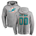 Custom M.Dolphins Gray LOGO Pullover Hoodies Limited Any Name & Numbers CBdoa Stitched Jerseys