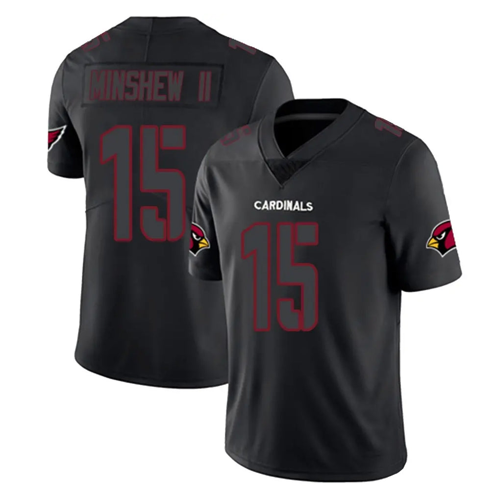A.Cardinals #15 Gardner Minshew II Player Black Impact Limited Home Game CBdoa Stitched Jerseys