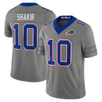 B.Bills #10 Khalil Shakir Player Gray Limited Nickel City Home Game CBdoa Stitched Jerseys