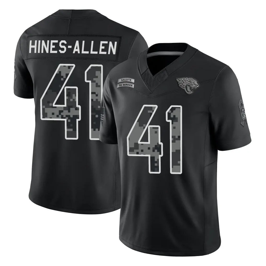 J.Jaguars #41 Josh Hines-Allen Player Black Limited 2026 Salute to Service Home Game CBdoa Stitched Jerseys
