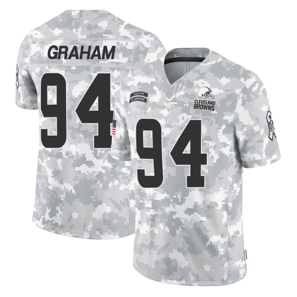 C.Browns #94 Mason Graham Player Arctic Camo Salute to Service Limited Home Game CBdoa Stitched Jerseys