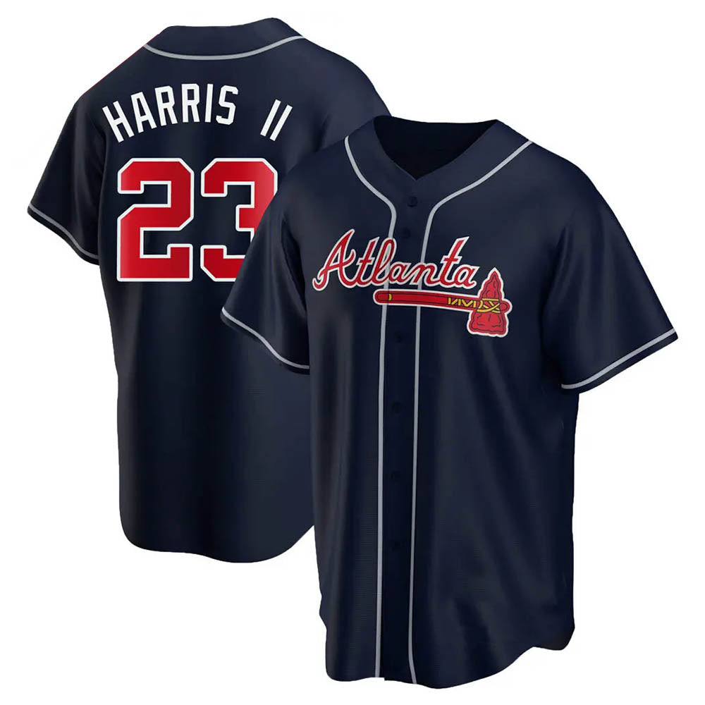 CBdoa A.Braves #23 Michael Harris II player Navy Replica Alternate Stitched Jerseys