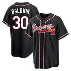 CBdoa A.Braves #30 Drake Baldwin player Black Replica Fashion Out Stitched Jerseys