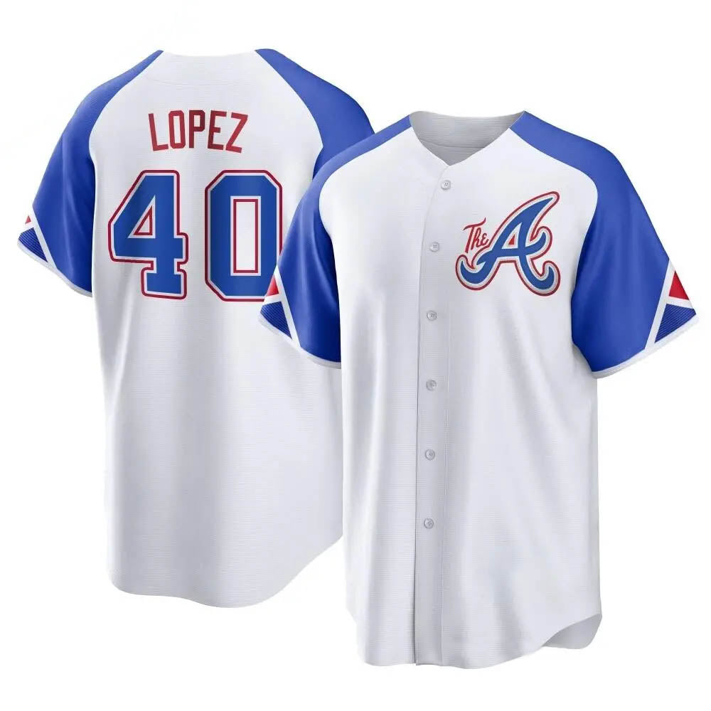 CBdoa A.Braves #40 Reynaldo Lopez player White Replica City Connect Stitched Jerseys