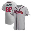 CBdoa A.Braves #66 Grant Holmes Player Gray Authentic Road Stitched Jerseys