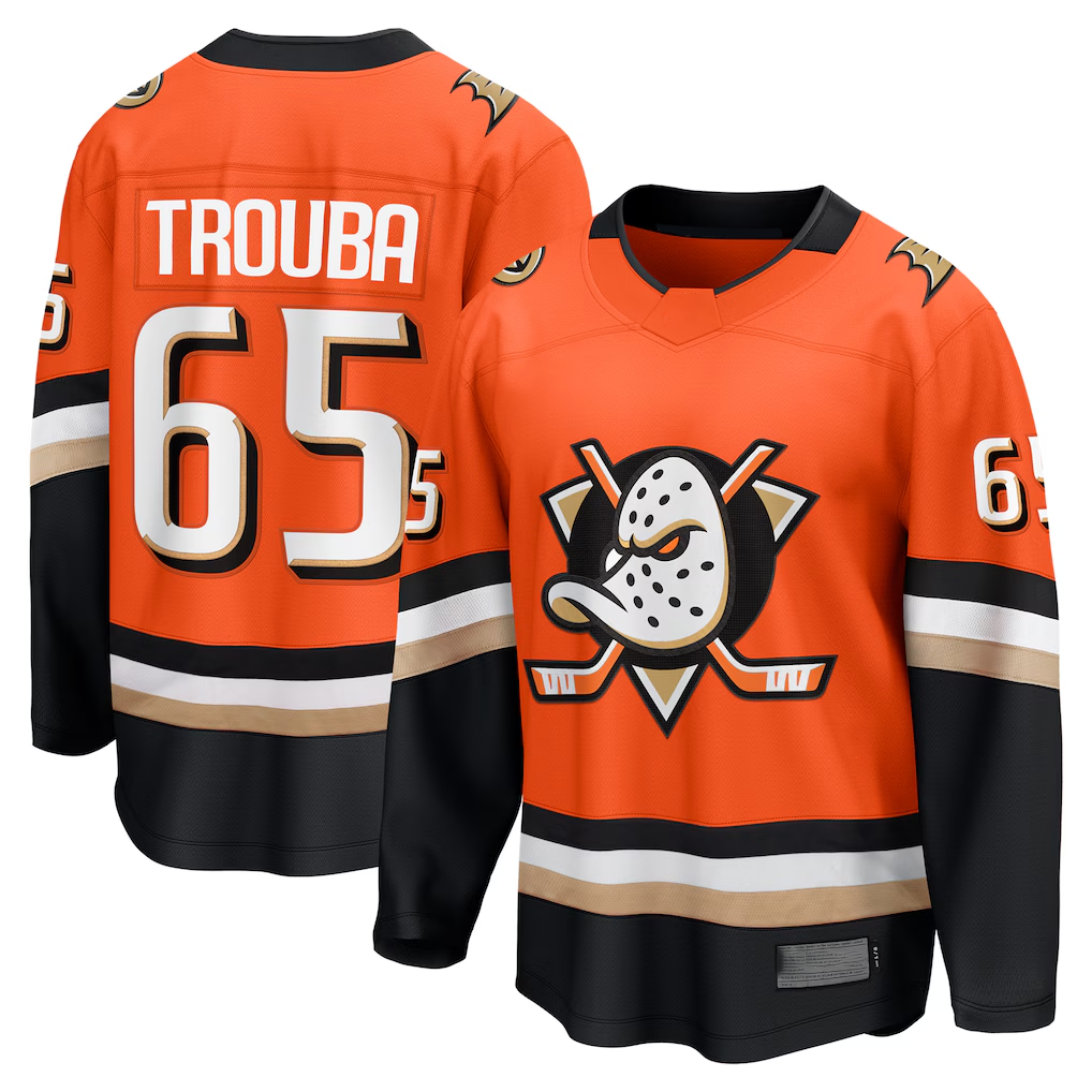 CBdoa A.Ducks #65 Jacob Trouba Orange Home Breakaway Player Jerseys