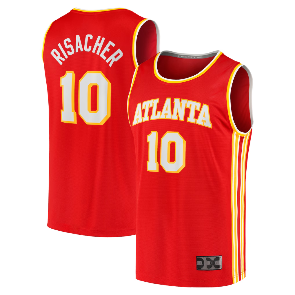 CBdoa A.Hawks #10 Zaccharie Risacher Red 2024 Draft Fast Break Player Jerseys - Icon Edition