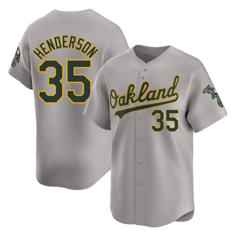 CBdoa Athletics #35 Rickey Henderson Player Gray Limited Away Stitched Jersey