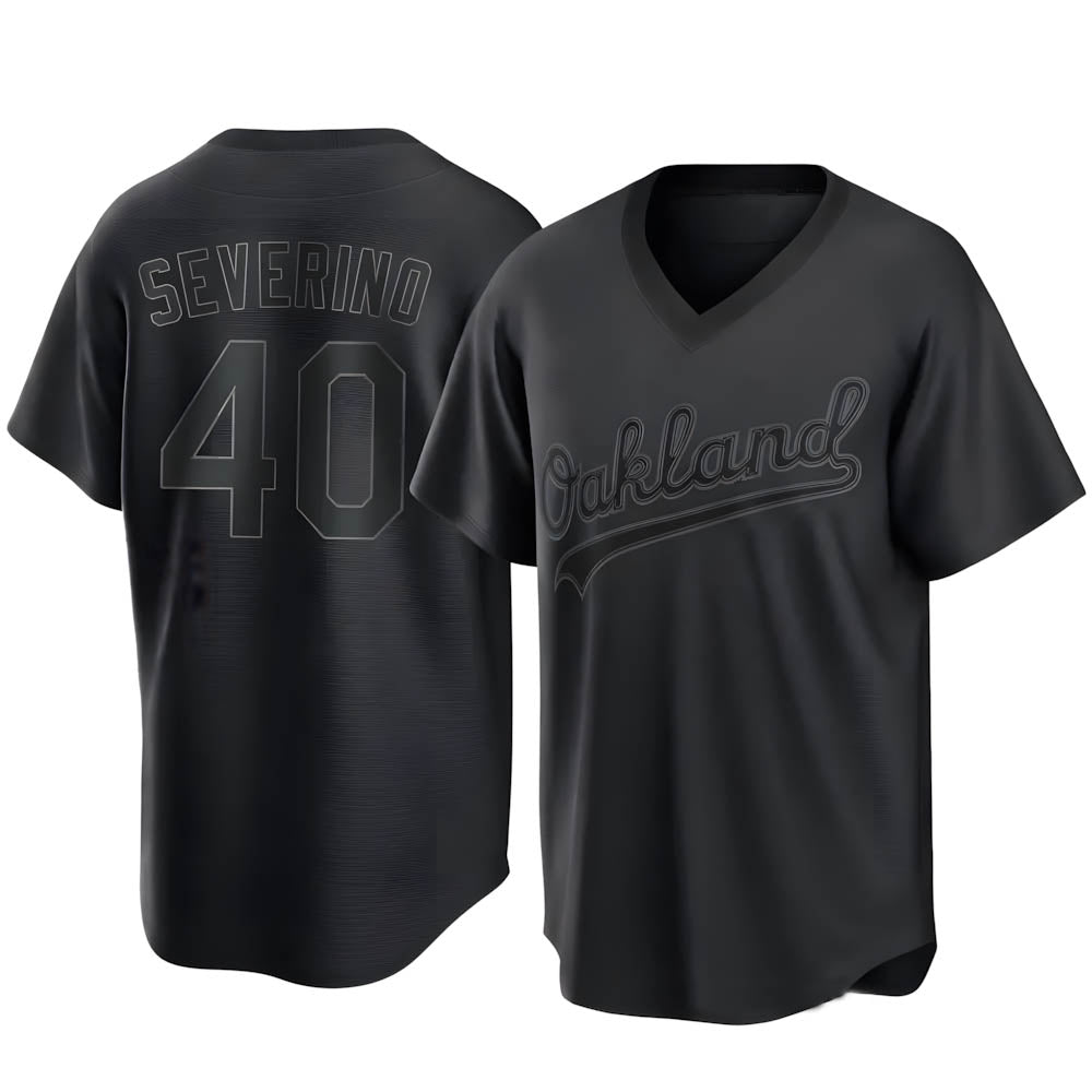 CBdoa Athletics #40 Luis Severino player Black Replica Pitch Fashion Stitched Jersey