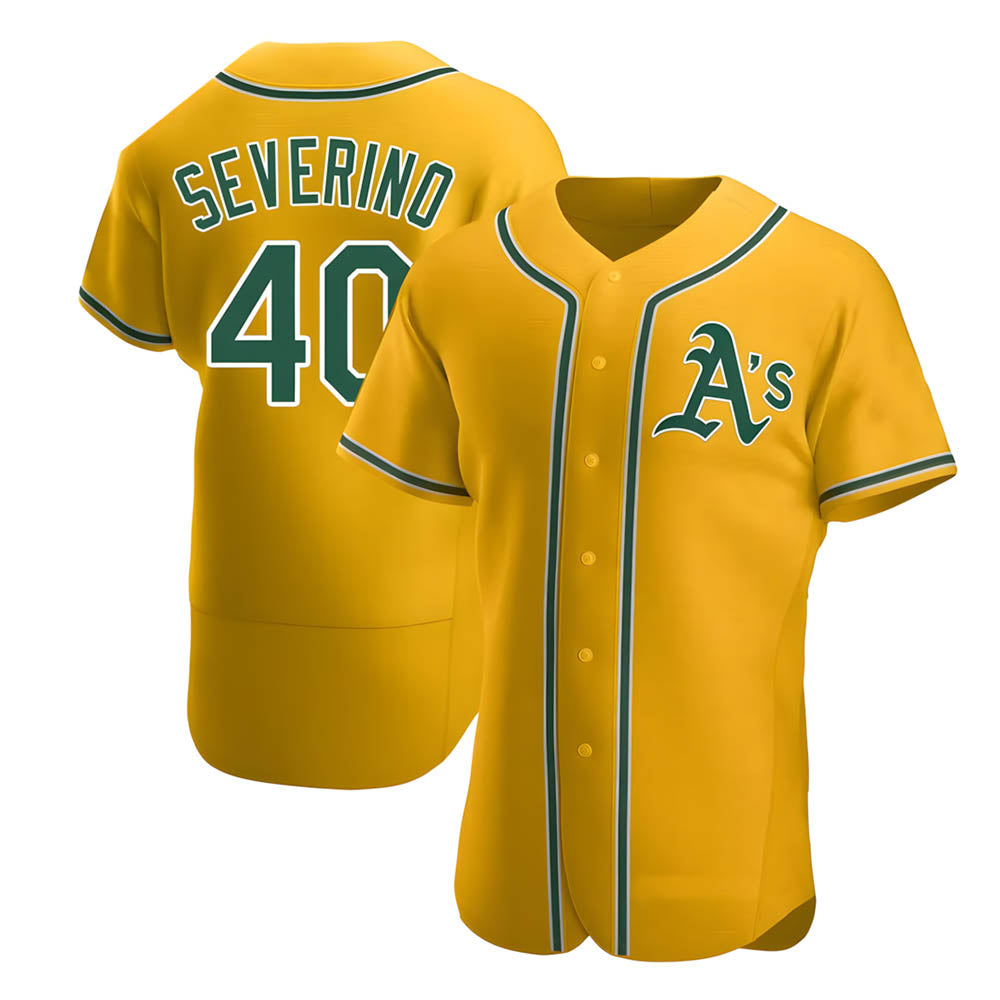 CBdoa Athletics #40 Luis Severino player Gold Authentic Alternate Stitched Jersey
