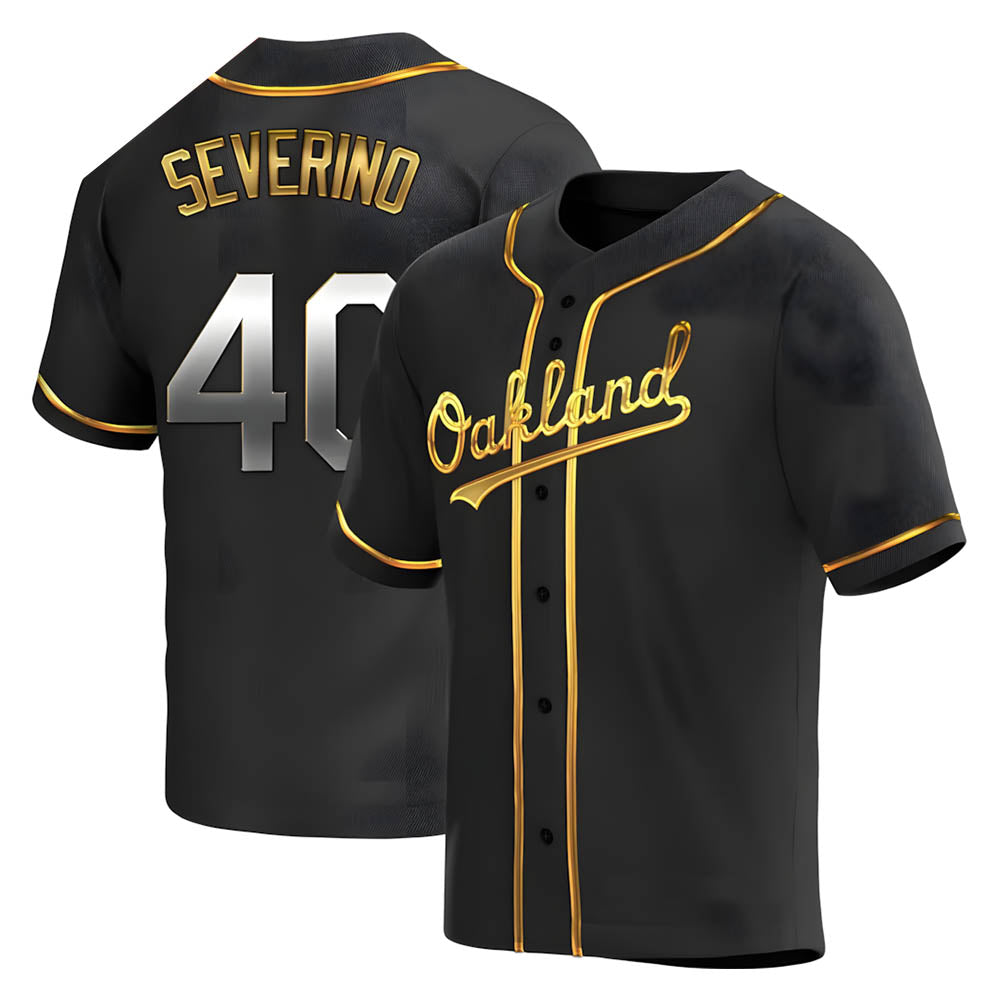 CBdoa Athletics #40 Luis Severino player Gold Replica Black en Alternate Stitched Jersey