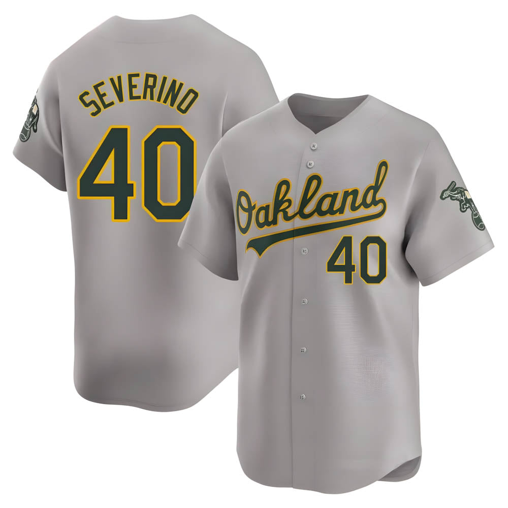 CBdoa Athletics #40 Luis Severino player Gray Limited Away Stitched Jersey