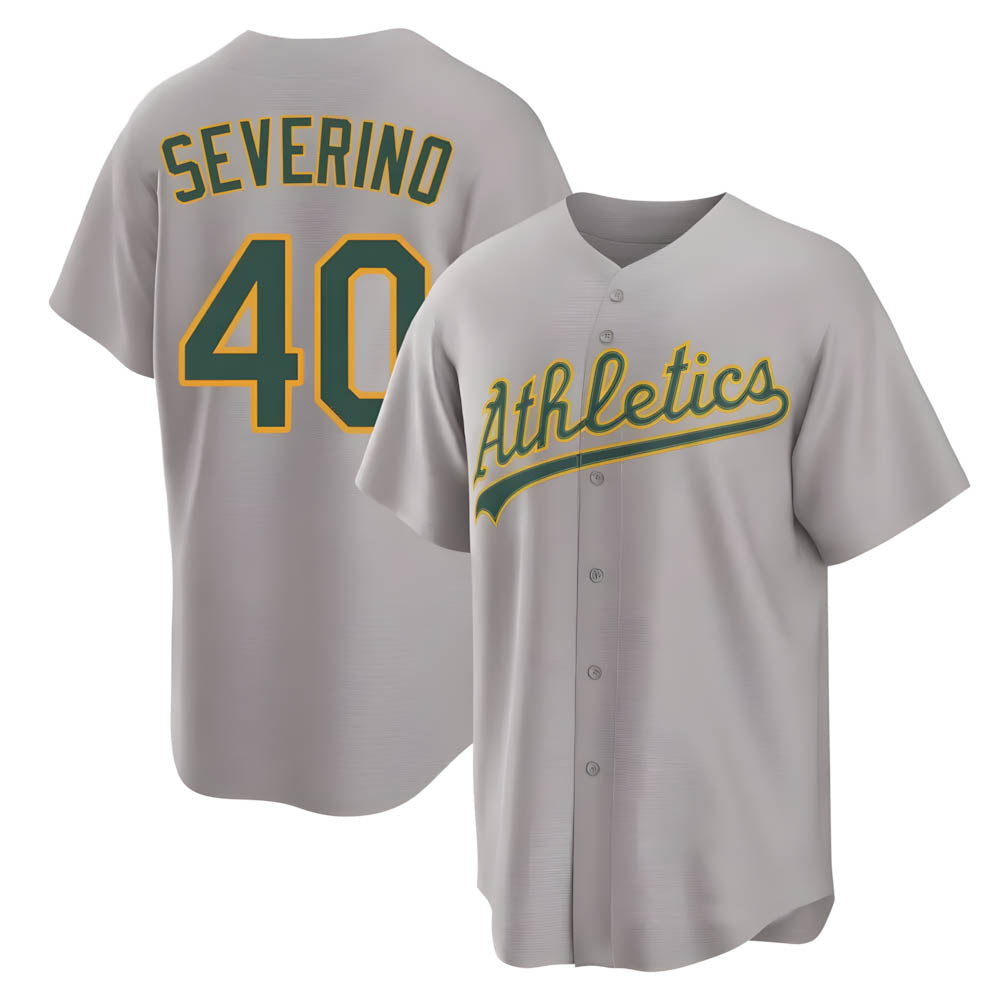 CBdoa Athletics #40 Luis Severino player Gray Replica Away Stitched Jersey