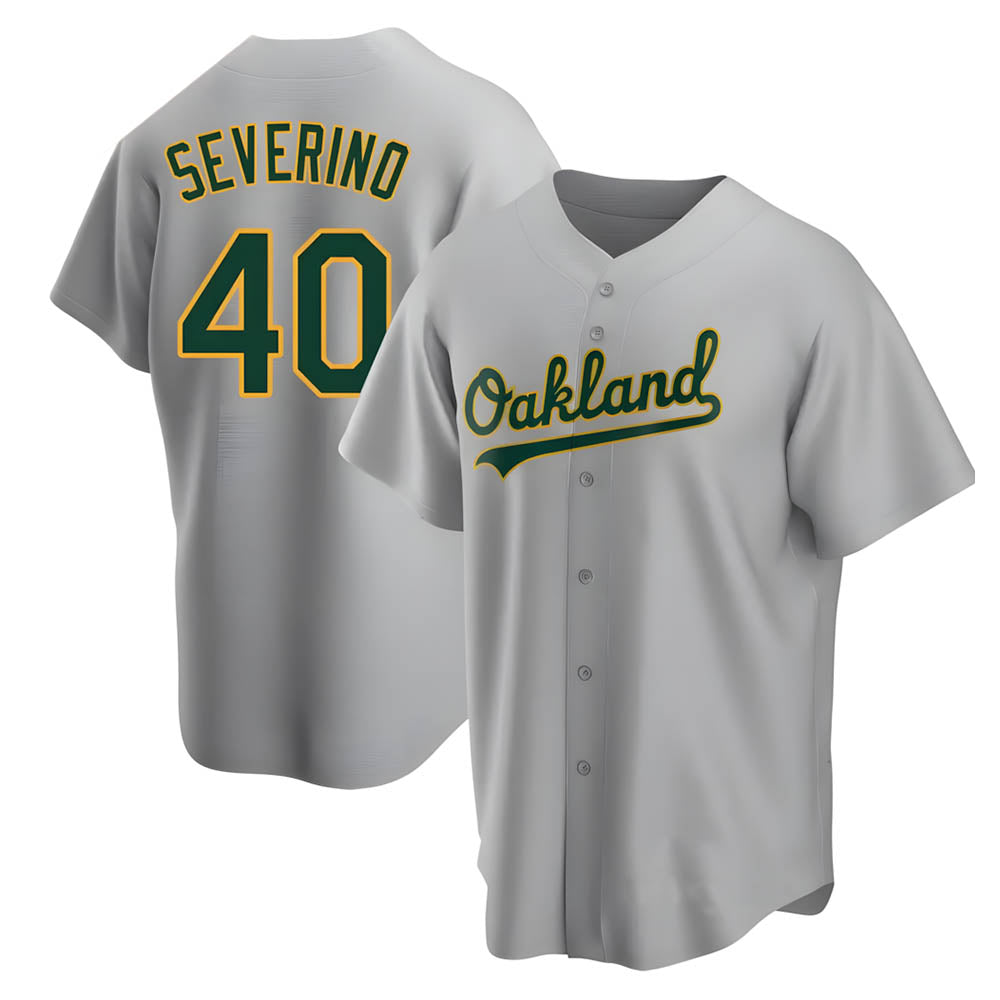 CBdoa Athletics #40 Luis Severino player Gray Replica Road Stitched Jersey