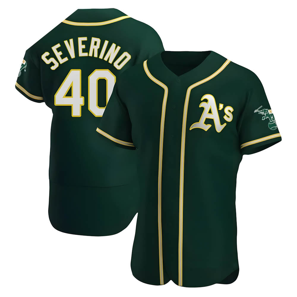 CBdoa Athletics #40 Luis Severino player Green Authentic Alternate Stitched Jersey