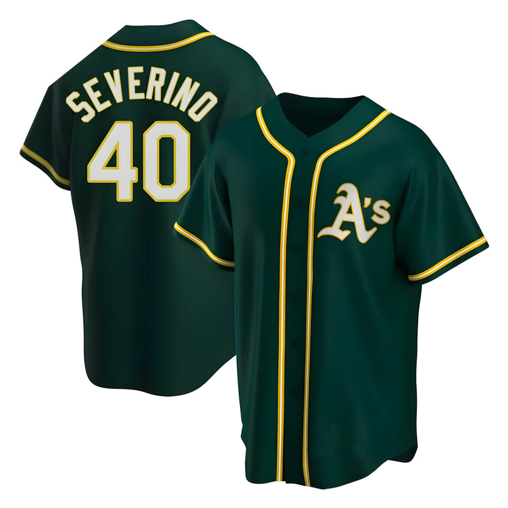 CBdoa Athletics #40 Luis Severino player Green Replica Alternate Stitched Jersey