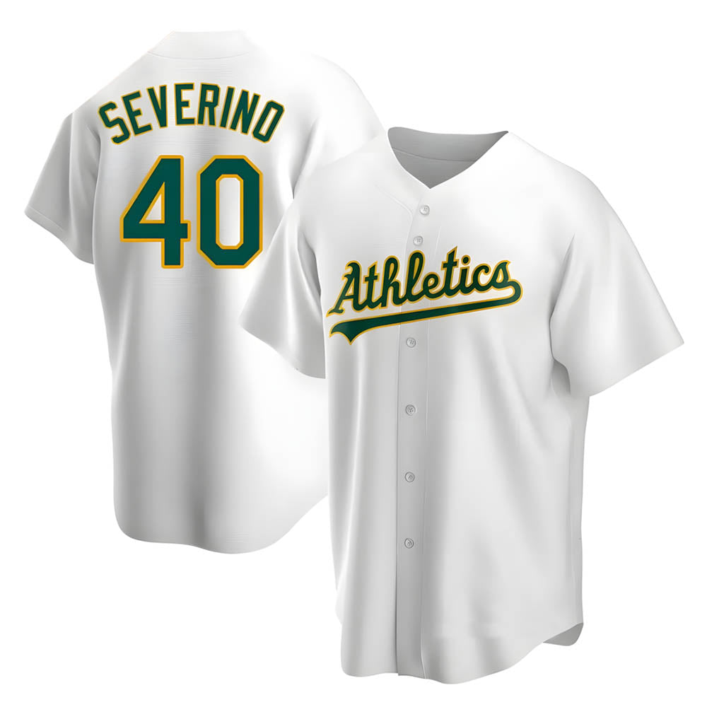 CBdoa Athletics #40 Luis Severino player White Replica Home Stitched Jersey