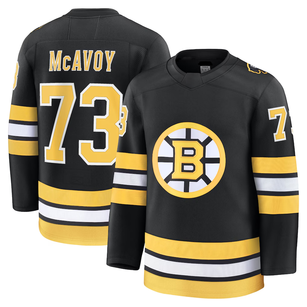 CBdoa B.Bruins #73 Charlie McAvoy Black Home Premium Player Stitched Jerseys