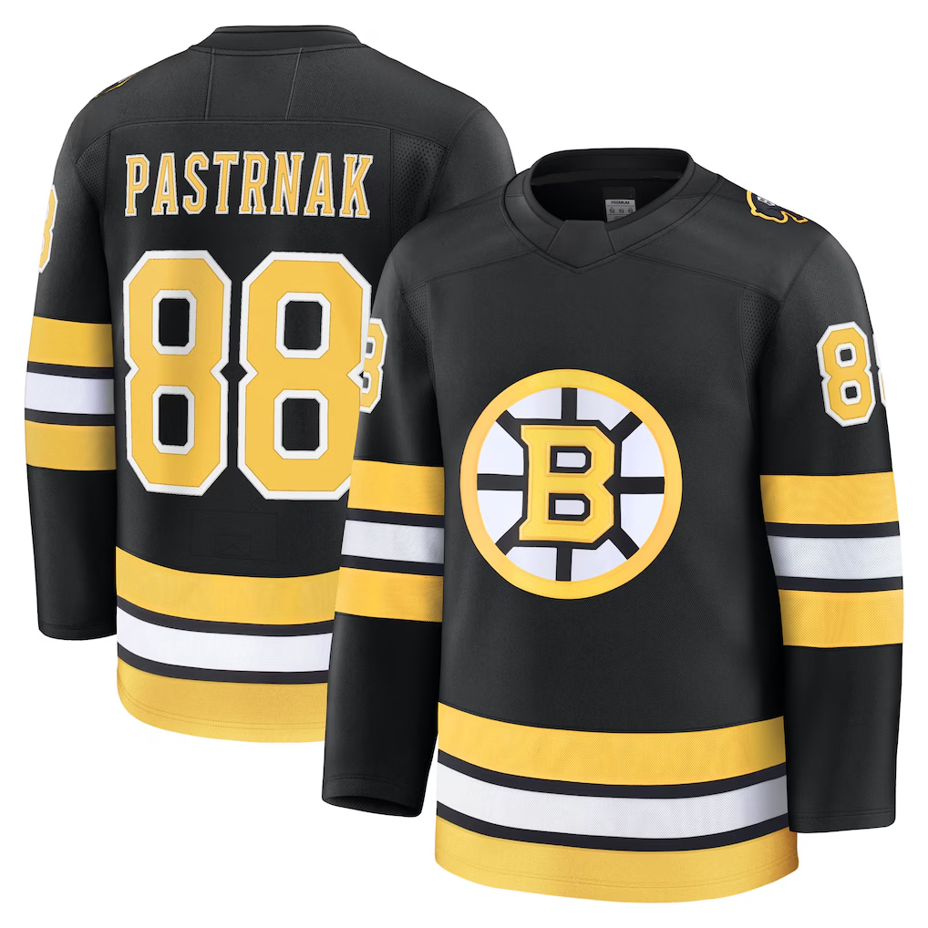 CBdoa B.Bruins #88 David Pastrnak Black Home Premium Player Stitched Jerseys