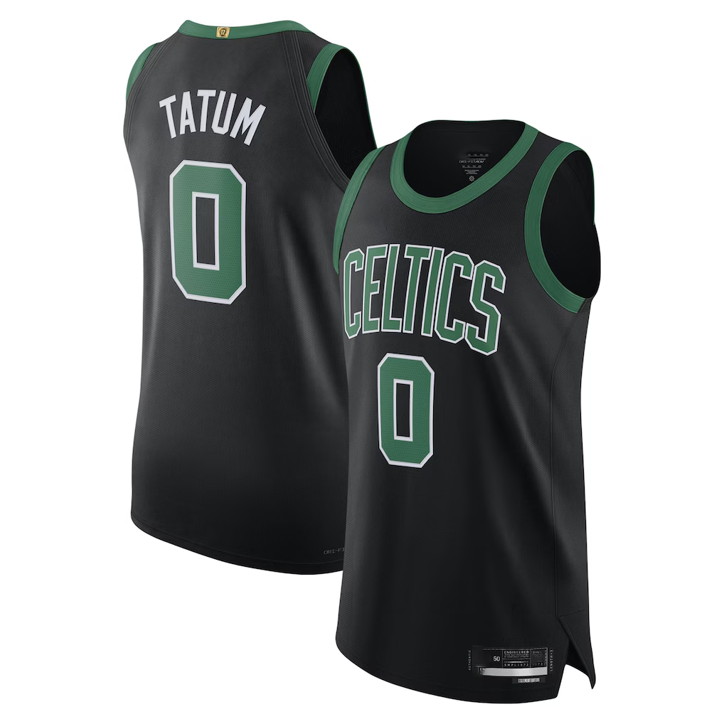 CBdoa B.Celtics #0 Jayson Tatum Black Authentic Player Jerseys - Statement Edition
