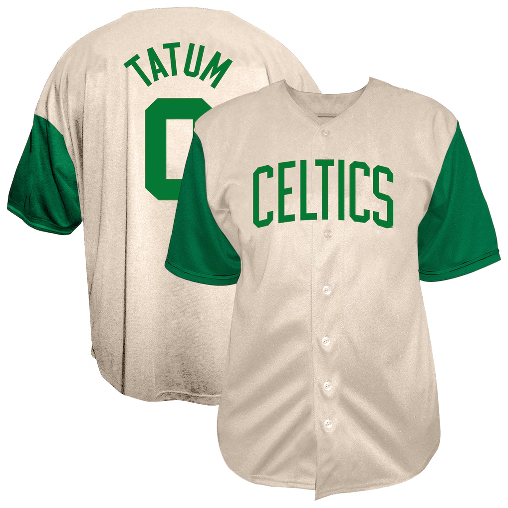 CBdoa B.Celtics #0 Jayson Tatum  Cream Baseball Jerseys