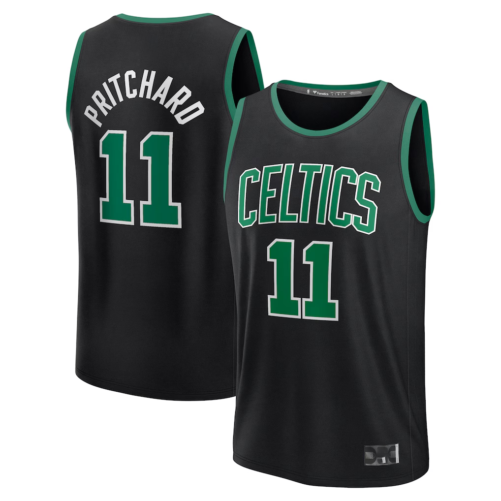 CBdoa B.Celtics #11 Payton Pritchard  Black Fast Break Replica Player Jerseys - Statement Edition