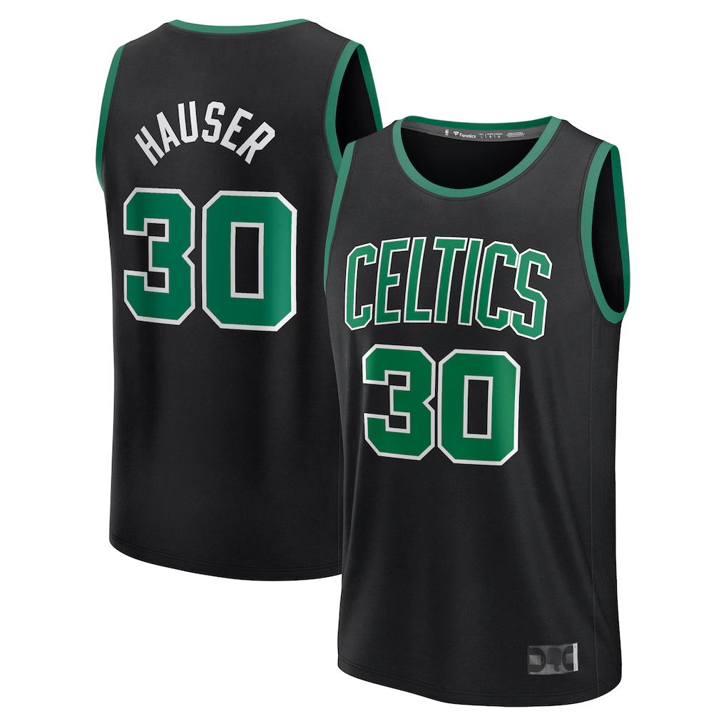 CBdoa B.Celtics #30 Sam Hauser Black Fast Break Replica Player Jerseys - Statement Edition