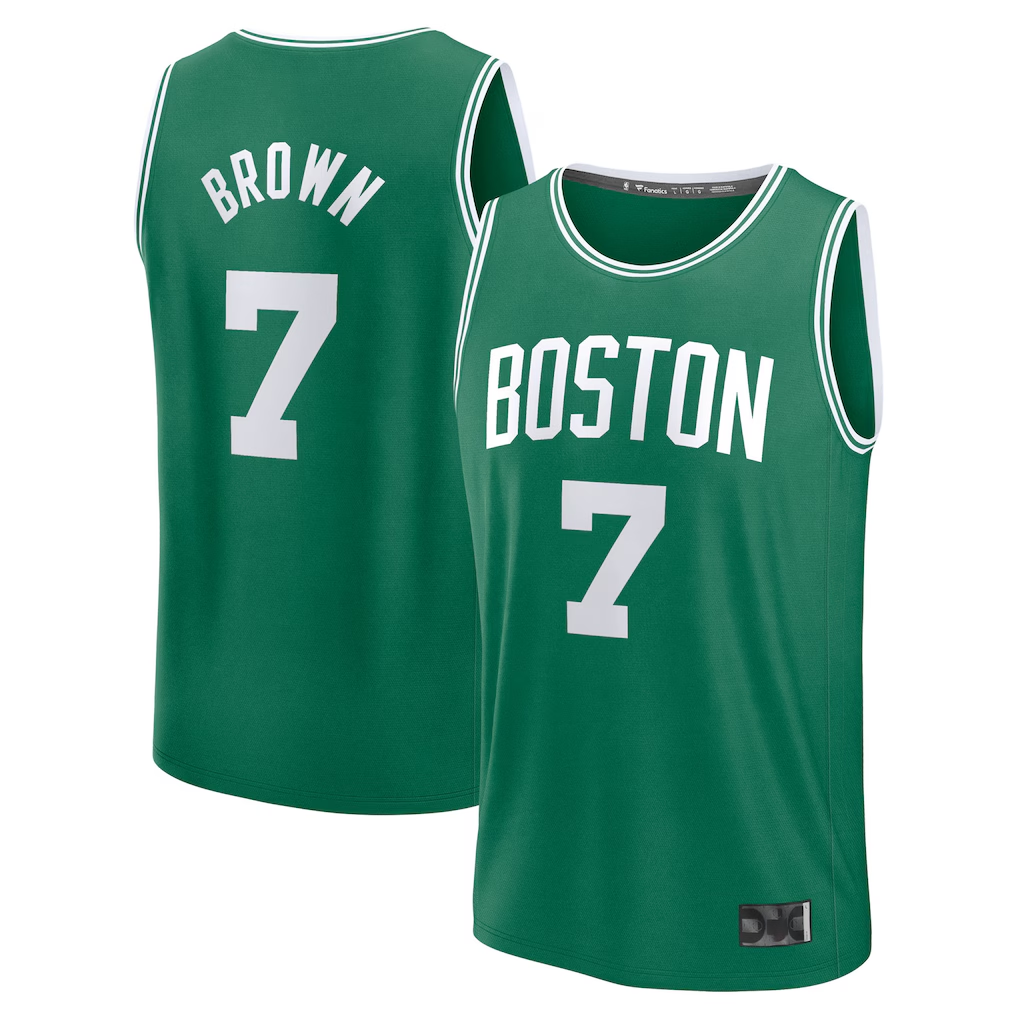 CBdoa B.Celtics #7 Jaylen Brown  Kelly Green Fast Break Replica Player Jerseys - Icon Edition