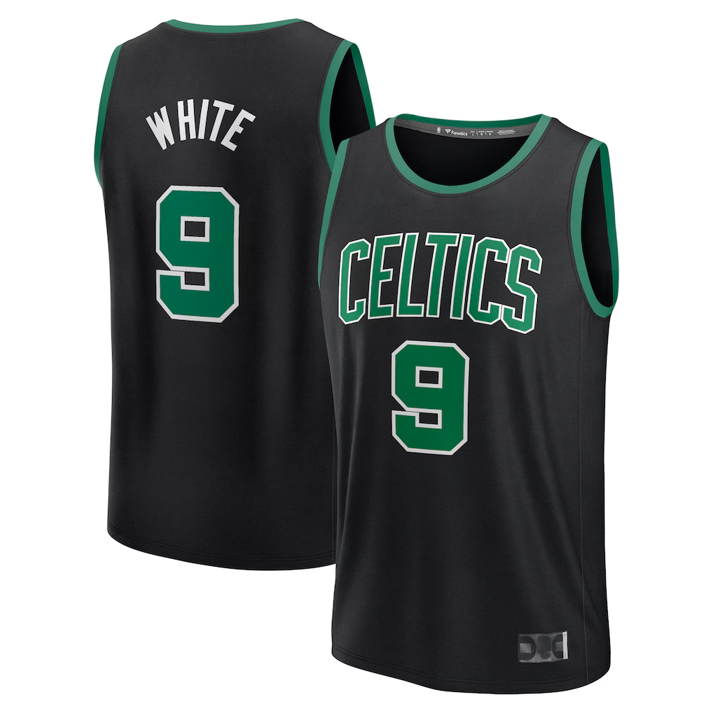 CBdoa B.Celtics #9 Derrick White  Black Fast Break Replica Player Jerseys - Statement Edition