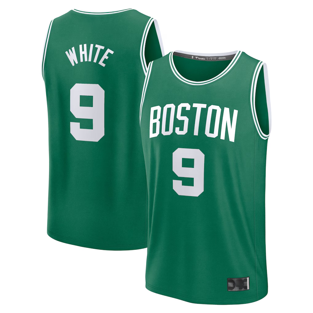CBdoa B.Celtics #9 Derrick White  Kelly Green Fast Break Replica Player Jerseys - Icon Edition
