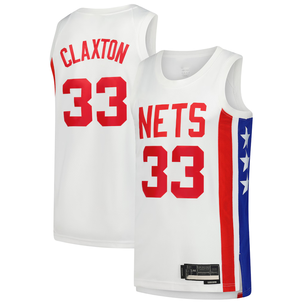 CBdoa B.Nets #33 Nic Claxton White Swingman Jerseys - Classic Edition