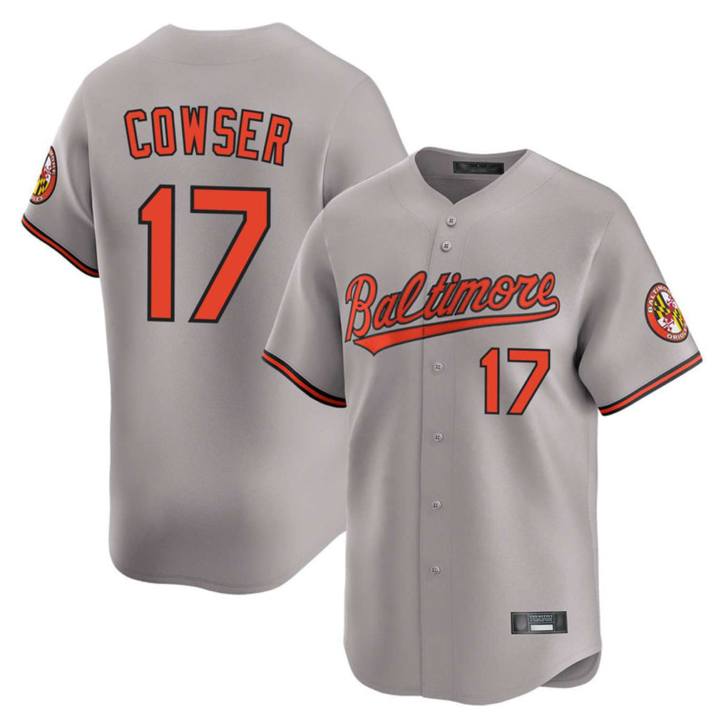 CBdoa B.Orioles #17 Colton Cowser Player Gray Limited Home Game Stitched Jerseys