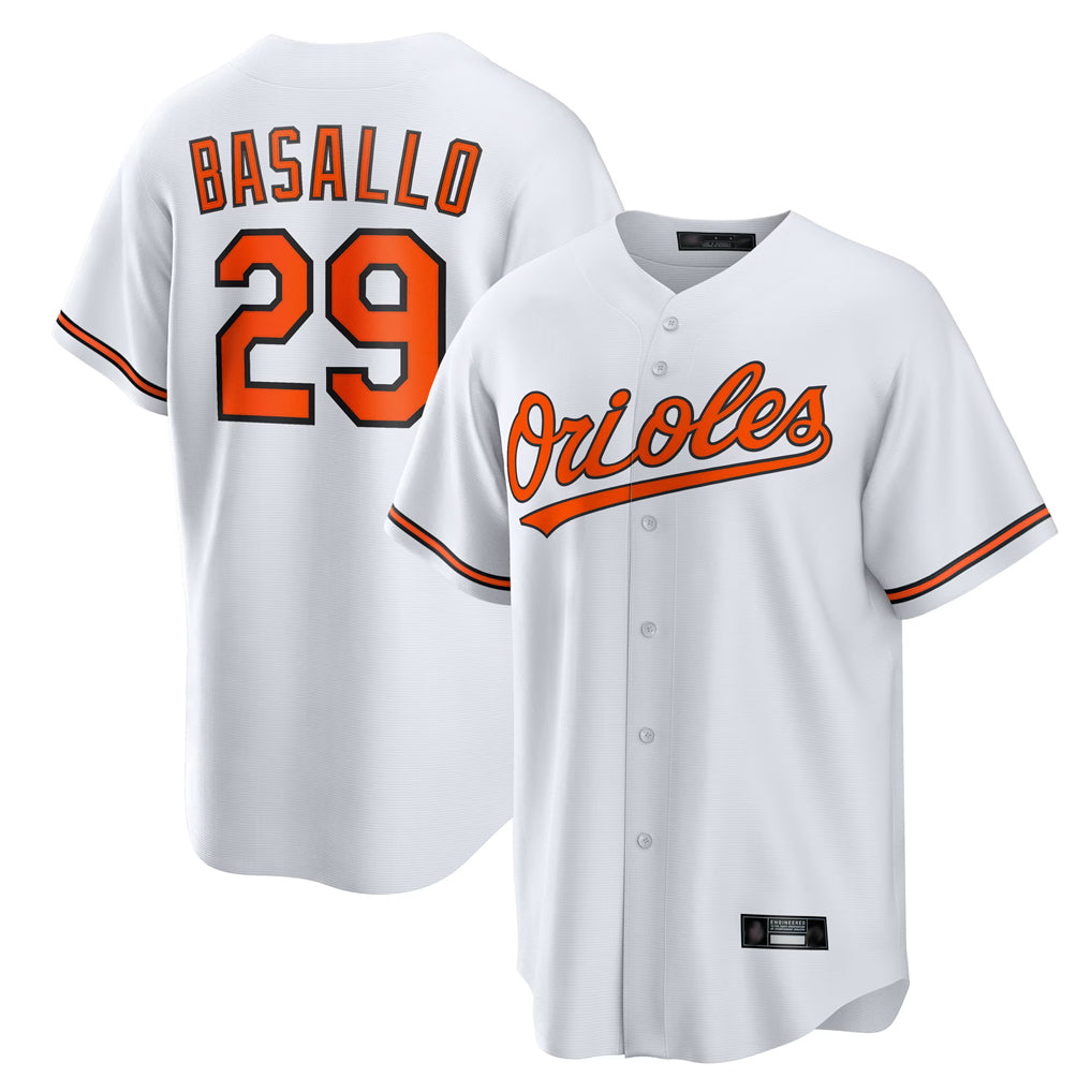 CBdoa B.Orioles #29 Samuel Basallo Player White Home Game Stitched Jerseys